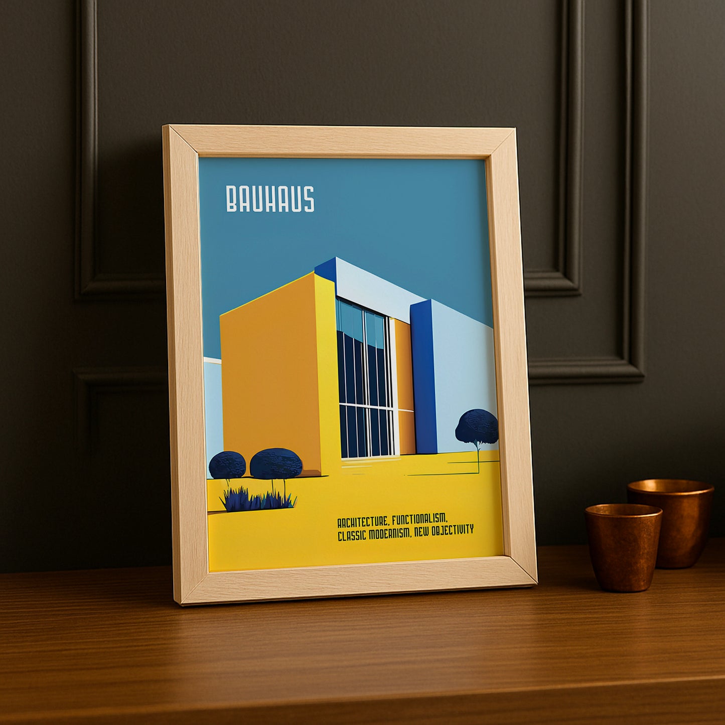 Cadre photo Bauhaus Architecture jaune