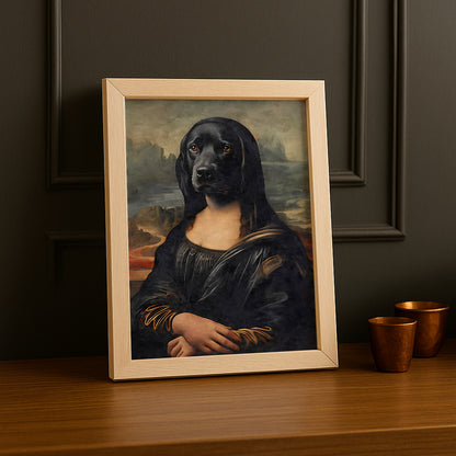 Cadre photo Mona Lisa La Joconde chien noir