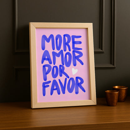 Cadre photo Citation - More Amor Por Favor Purple