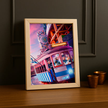 Cadre photo Olympique de Marseille Train Illustration