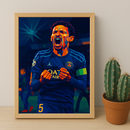 Cadre photo Paris Saint-Germain Marquinhos illustration