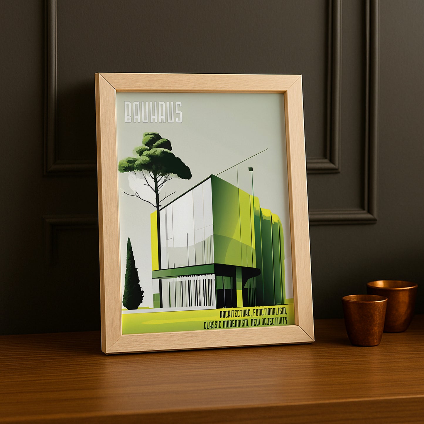 Cadre photo Bauhaus Architecture vert