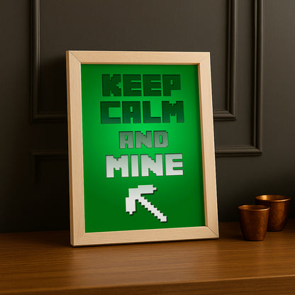 Cadre photo Minecraft - Keep Calm And Mine