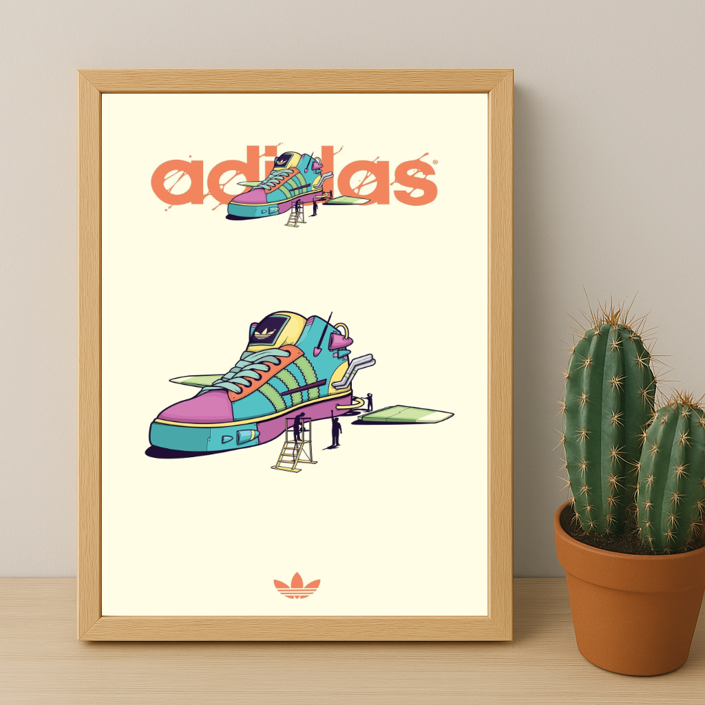 Cadre photo Adidas - Illustration Sneakers