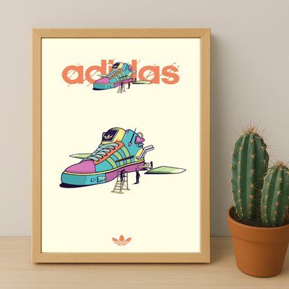 Cadre photo Adidas - Illustration Sneakers