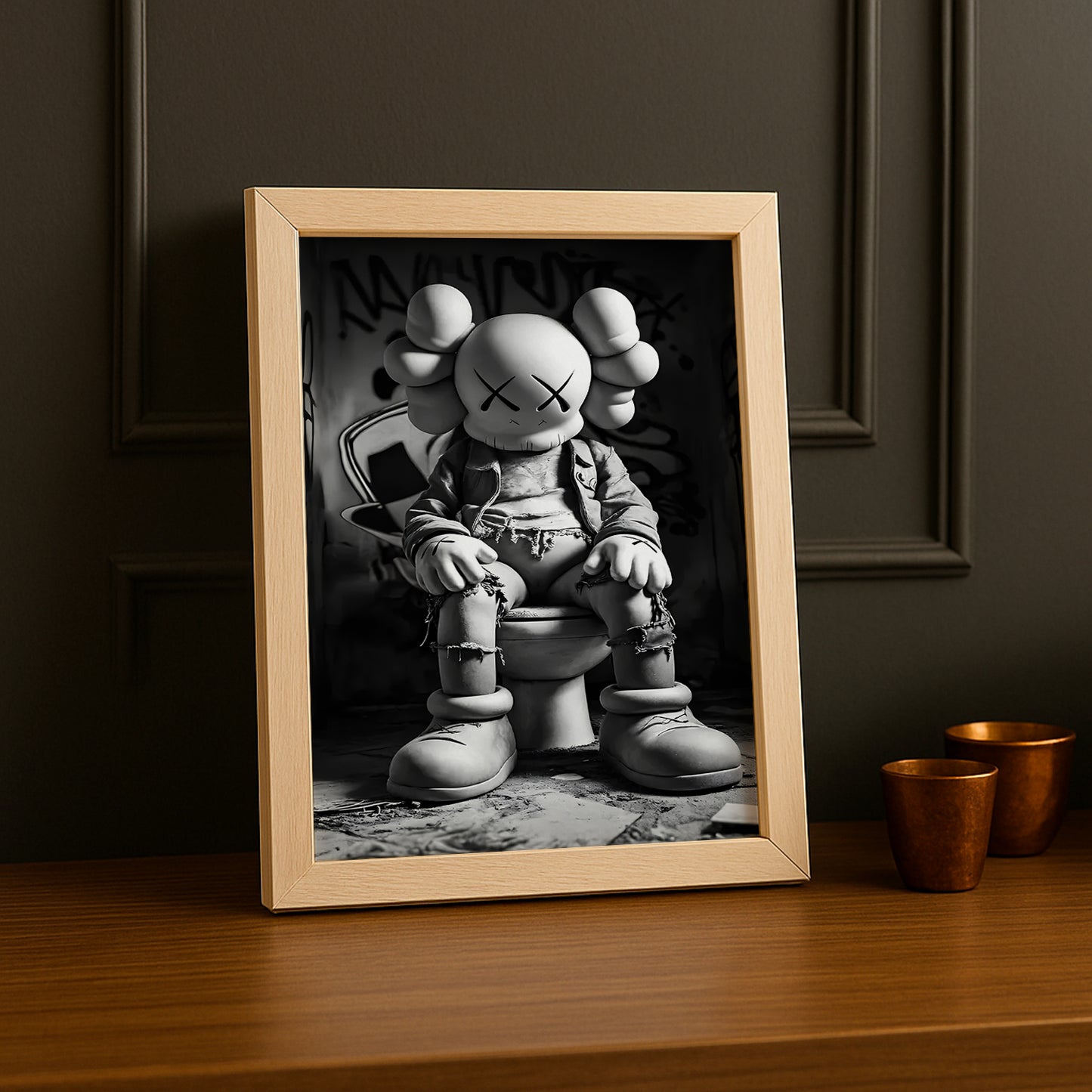 Cadre photo Kaws - Toilette