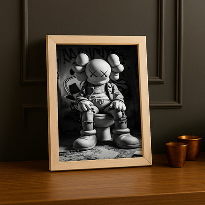Cadre photo Kaws - Toilette