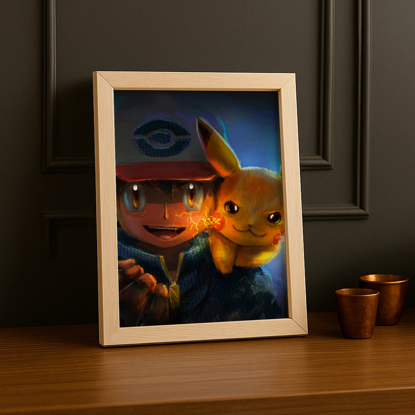 Cadre photo de Sacha et Pikachu Pokémon