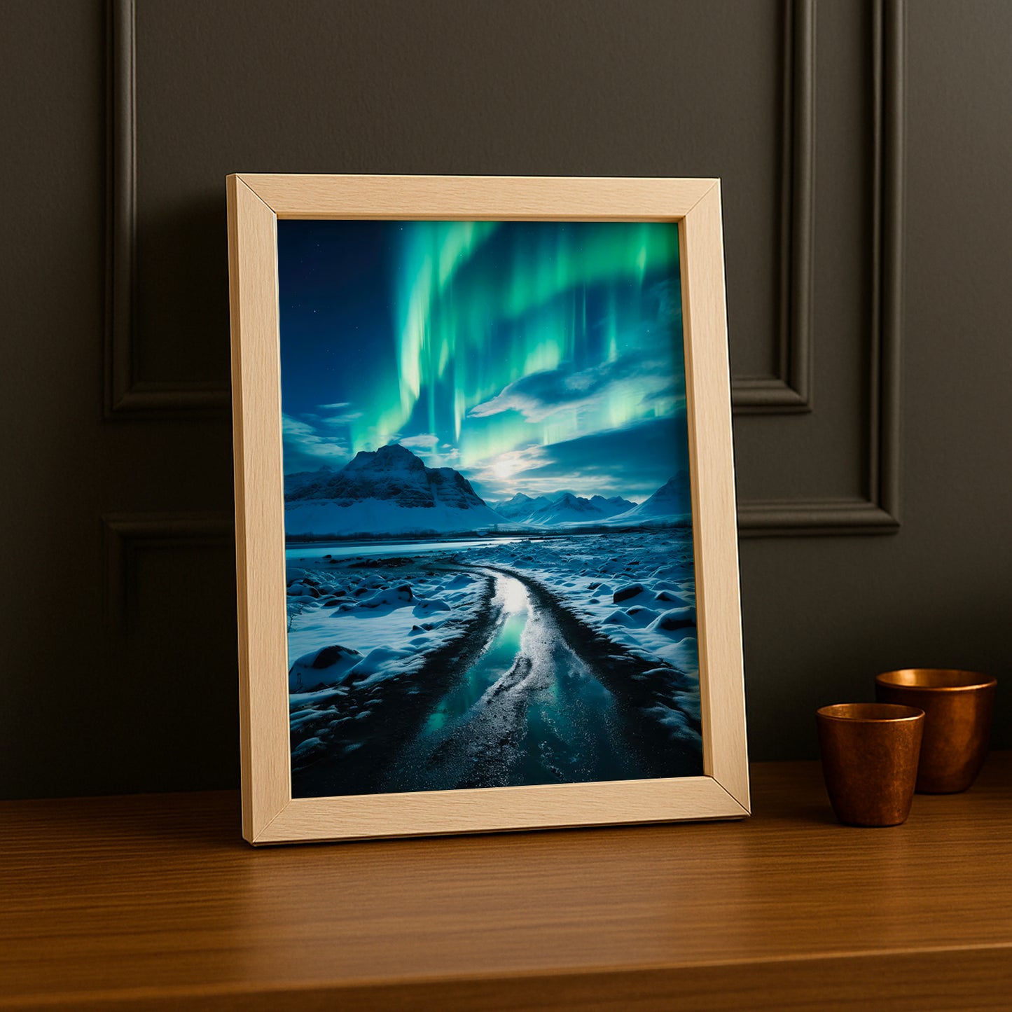 Poster Photo Naturel - Aurore Boréale Vert