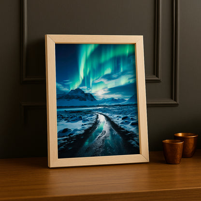Poster Photo Naturel - Aurore Boréale Vert