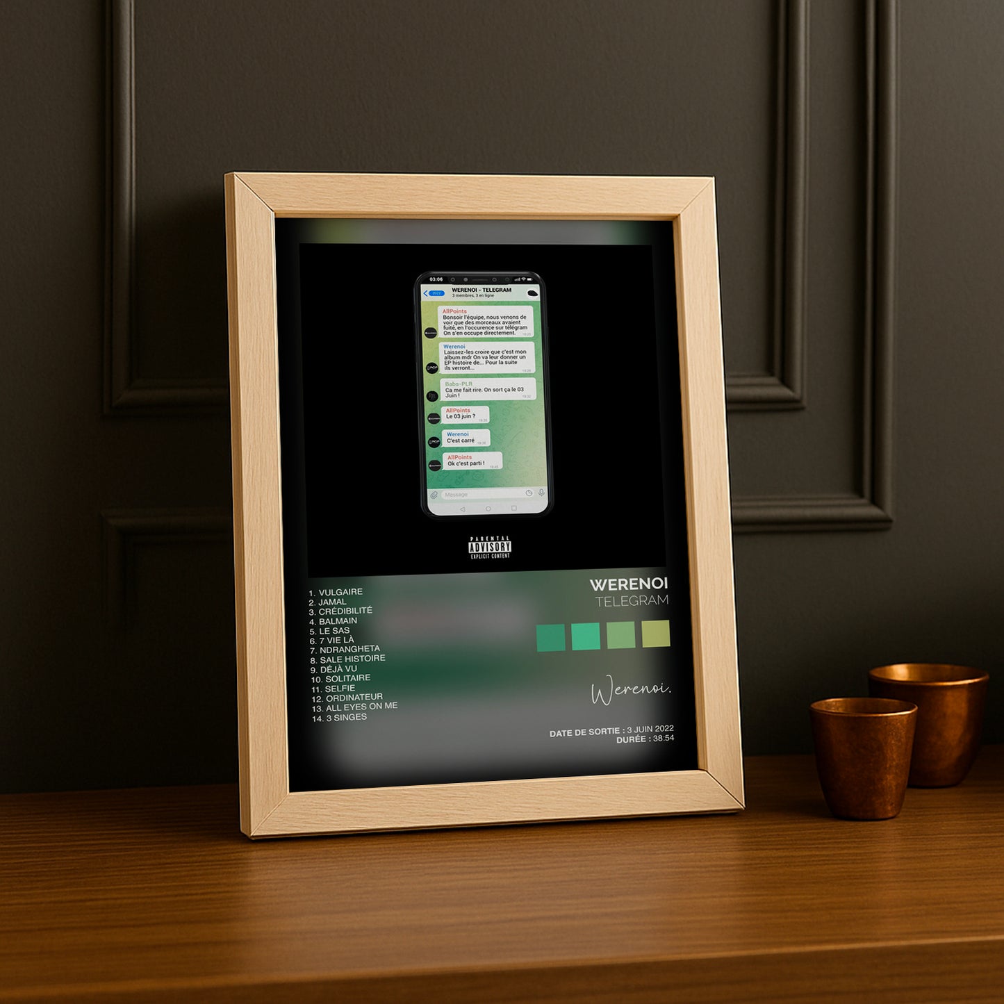 Cadre photo Album Musicaux - Telegram de Werenoi