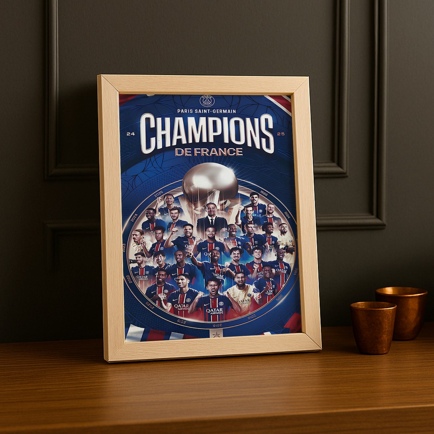 Cadre photo Paris Saint-Germain Champions de France