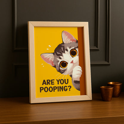 Cadre photo Chat mignon Are You Pooping ?