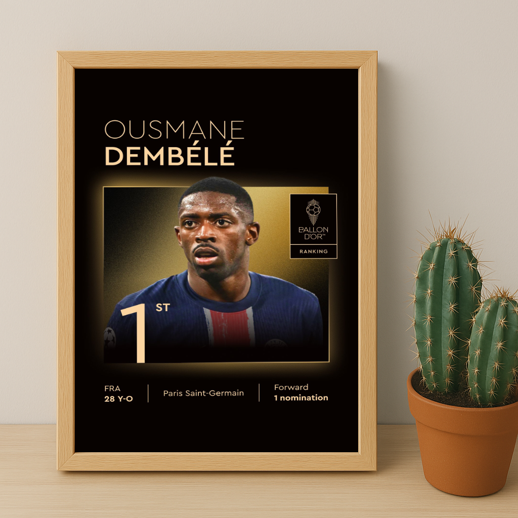 Poster Ousmane Dembélé Gagnant du Ballon d'Or 2025