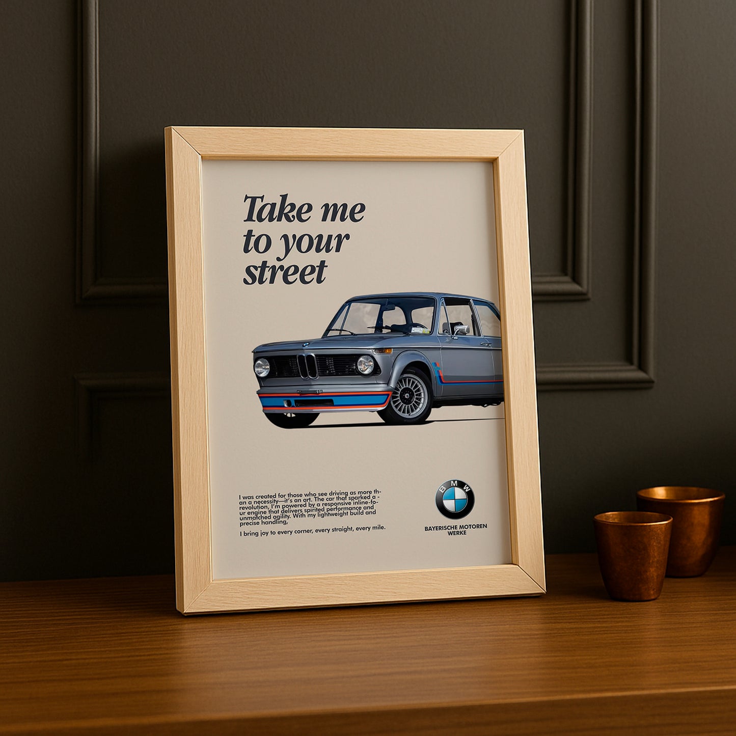 Cadre photo BMW Take me to your street