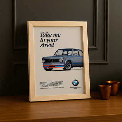 Cadre photo BMW Take me to your street