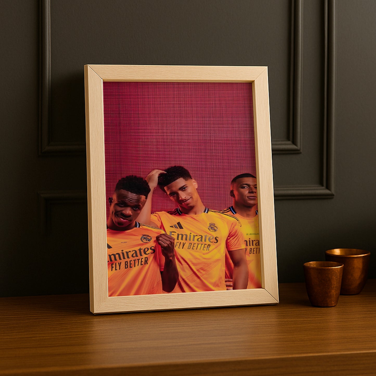 Poster encadrée Real Madrid - Vinicius, Bellingham, Mbappé