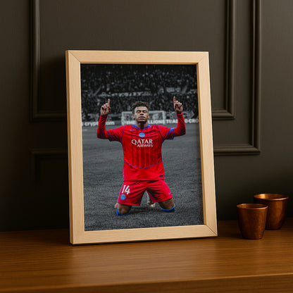 Cadre Photo Paris Saint-Germain - Désiré Doué Noir et Blanc