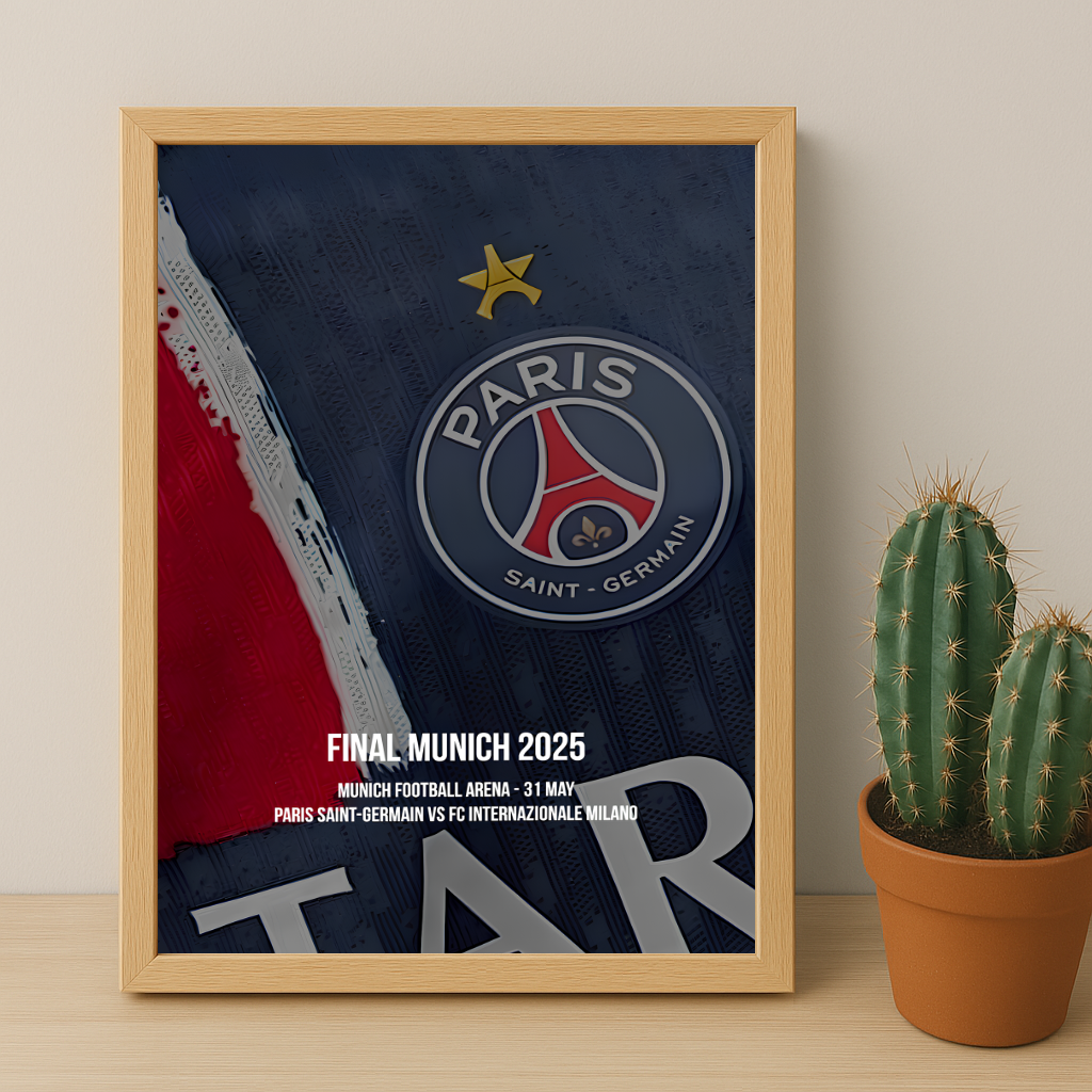 Cadre photo Maillot étoilée finale PSG - Inter Milan
