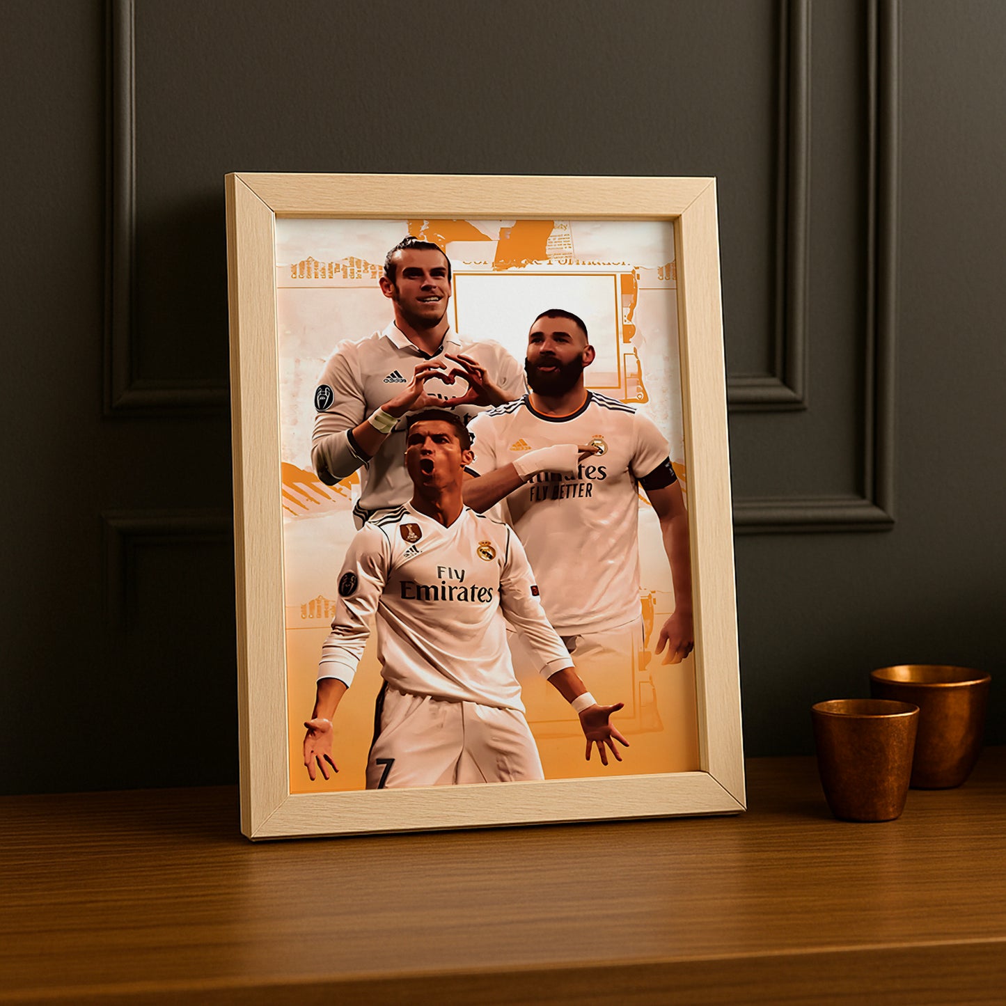 Cadre photo de Benzema, Bale, Cristiano Ronaldo