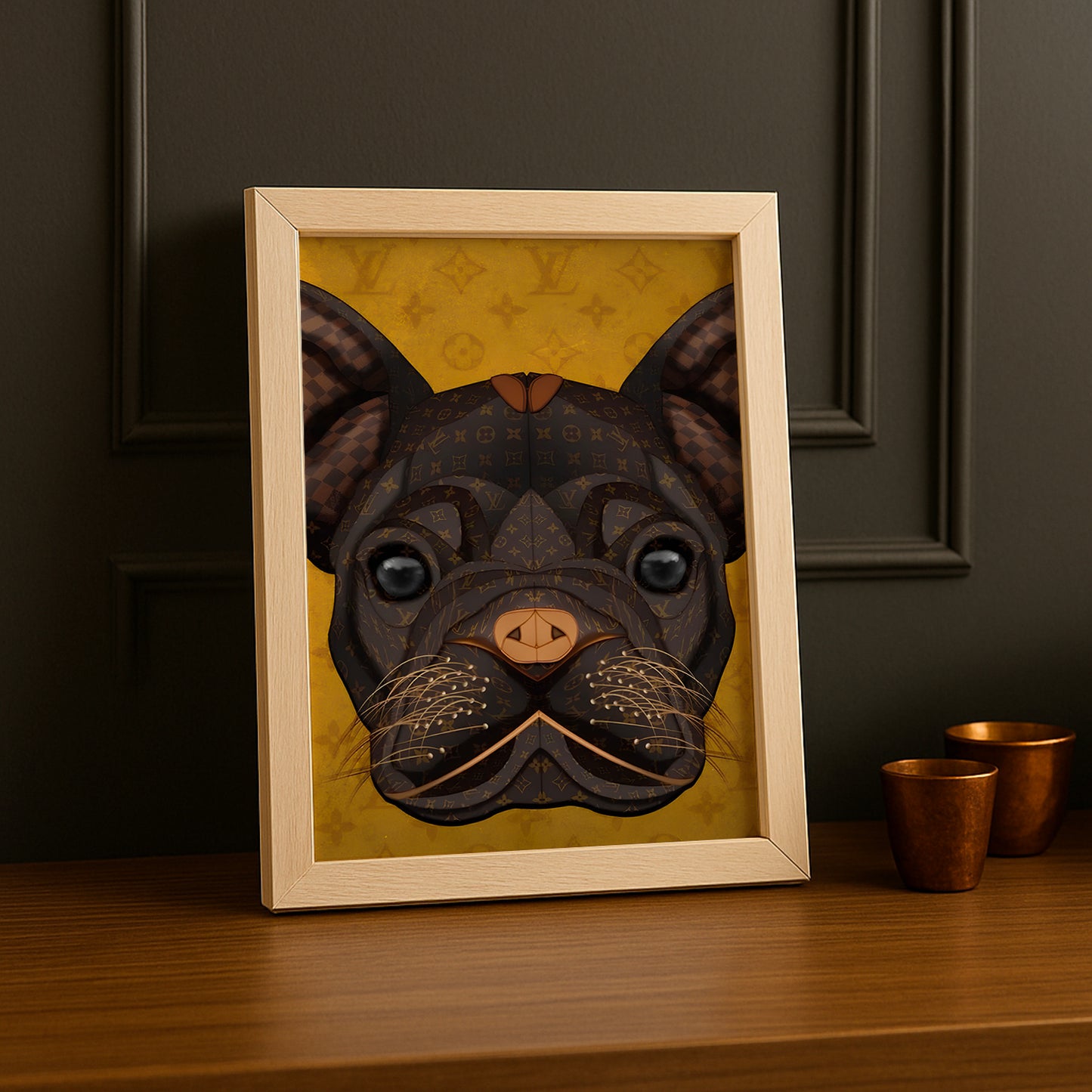 Cadre photo Louis Vuitton - Dog Illustration