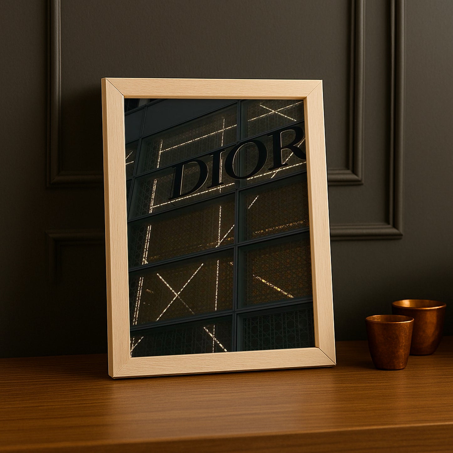 Cadre photo Dior logo by night