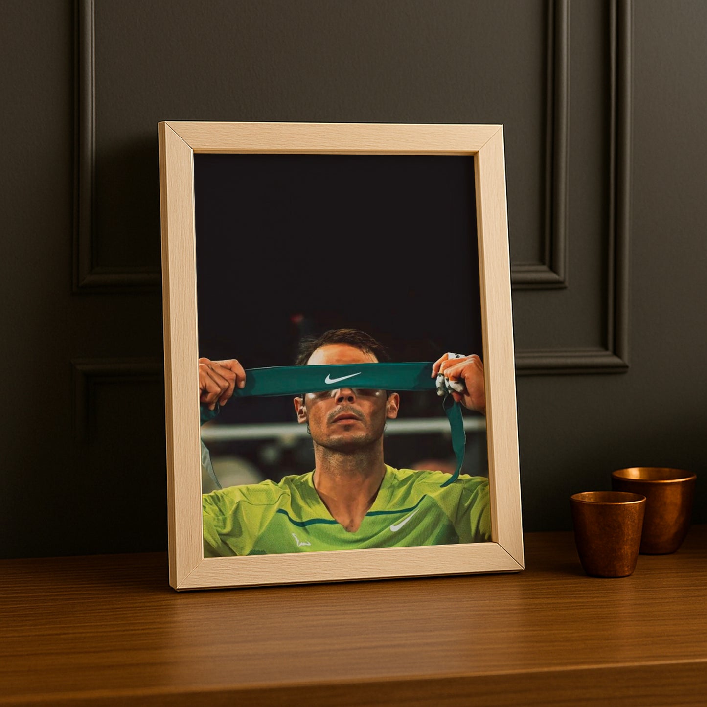Cadre photo Tennis - Rafael Nadal Bandeau Vert