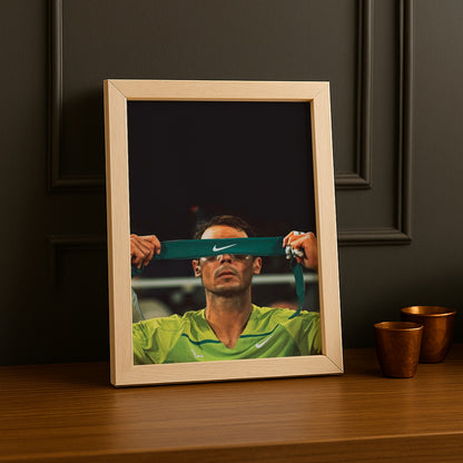 Cadre photo Tennis - Rafael Nadal Bandeau Vert
