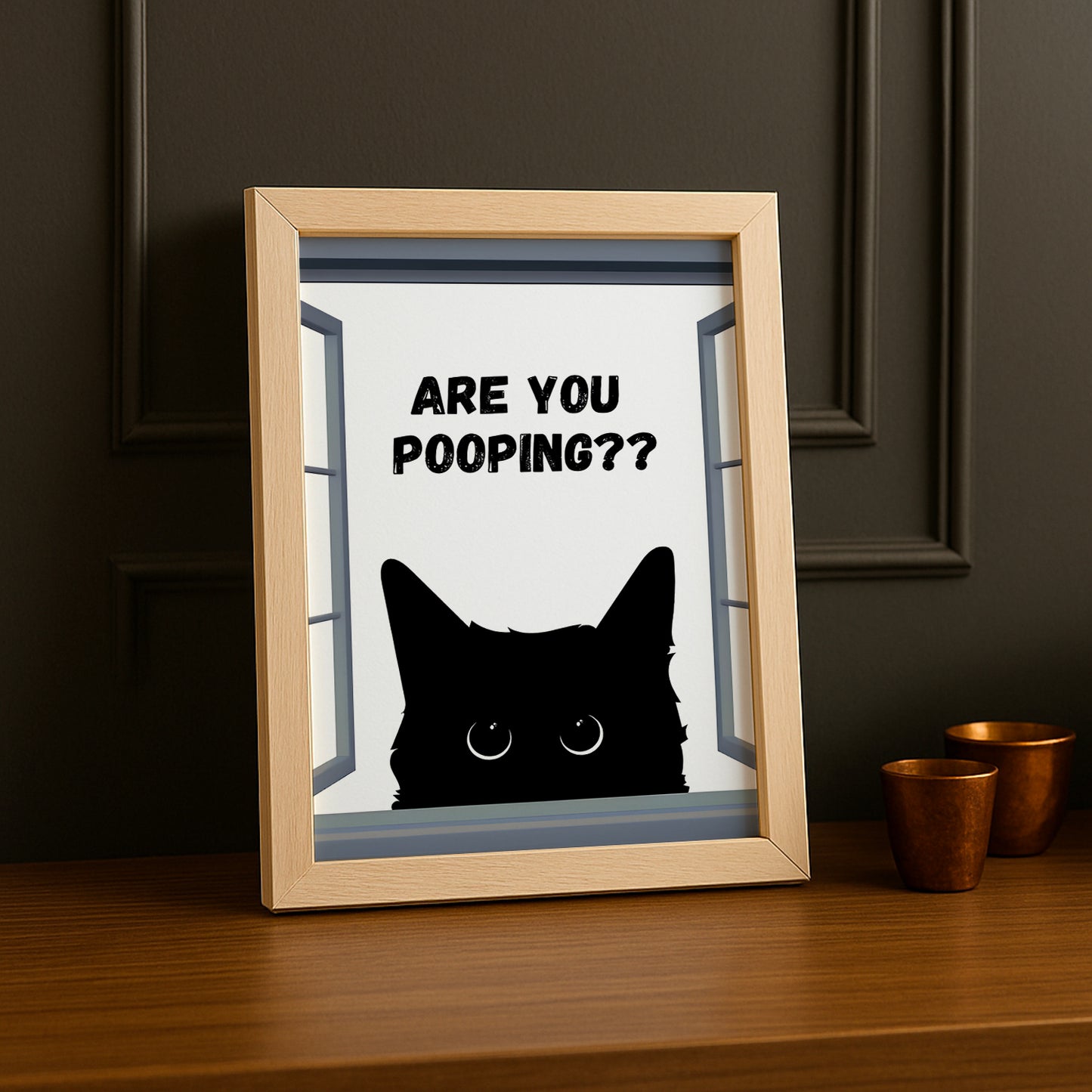 Cadre photo Chat Are You Pooping ?