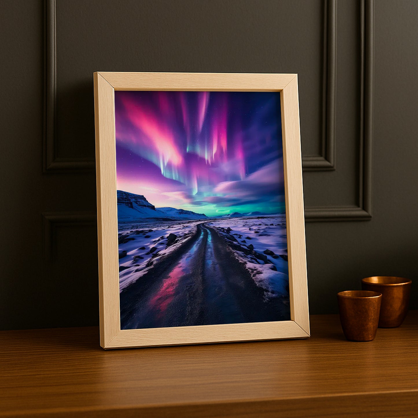 Poster Photo Naturel - Aurore Boréale Violet