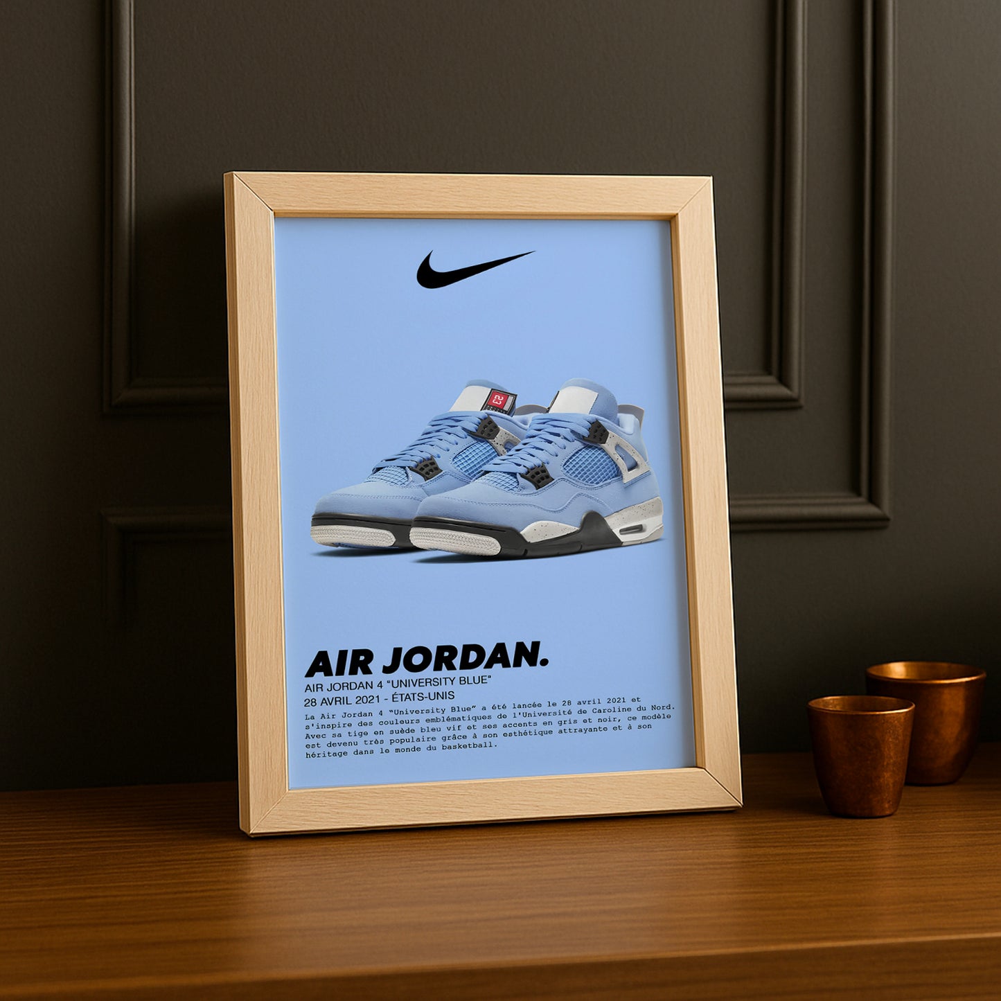 Air Jordan 4 Retro University Blue Fotorahmen 