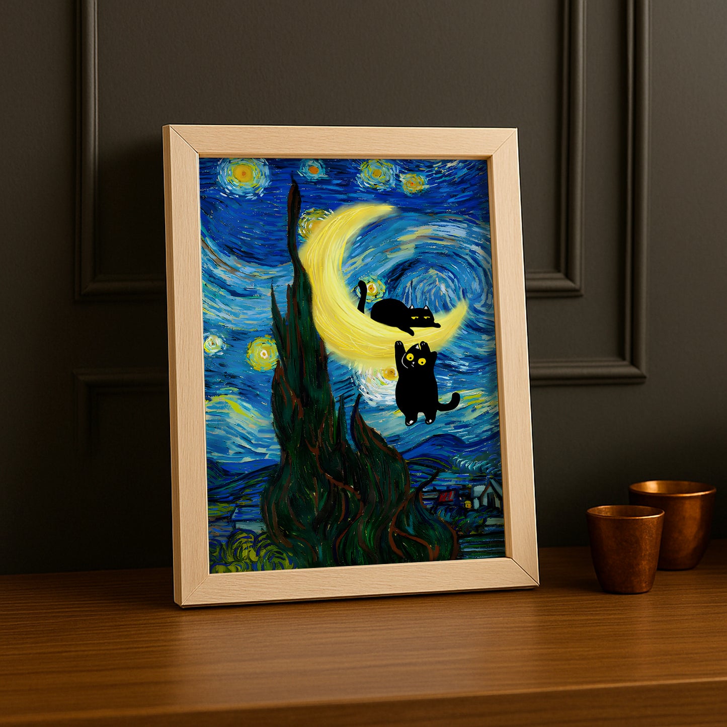 Cadre photo Chat Night