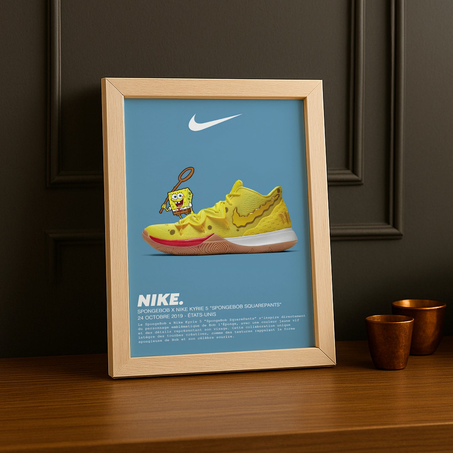 Cadre photo Spongebob x Nike Kyrie 5 Bob l'éponge