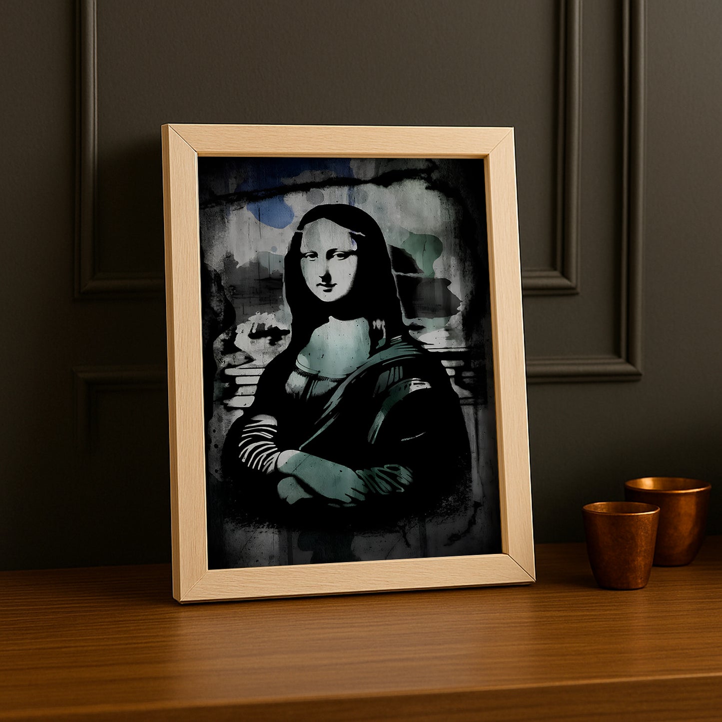 Cadre photo Mona Lisa La Joconde black mode