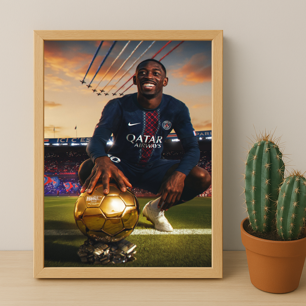 Poster Ousmane Dembélé Ballon d'Or 2025 Stade des Princes