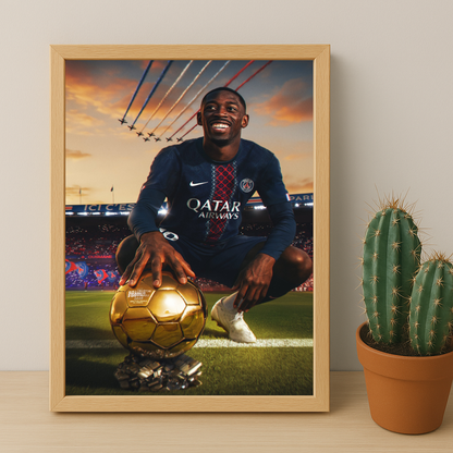 Poster Ousmane Dembélé Ballon d'Or 2025 Stade des Princes