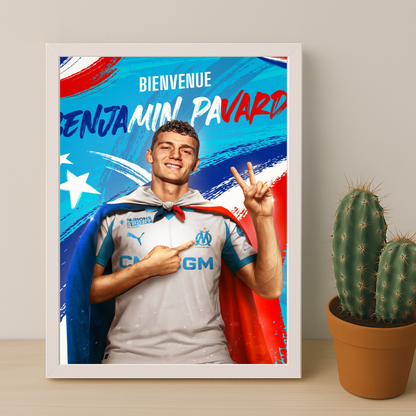 Poster encadrée Olympique de Marseille - Benjamin Pavard