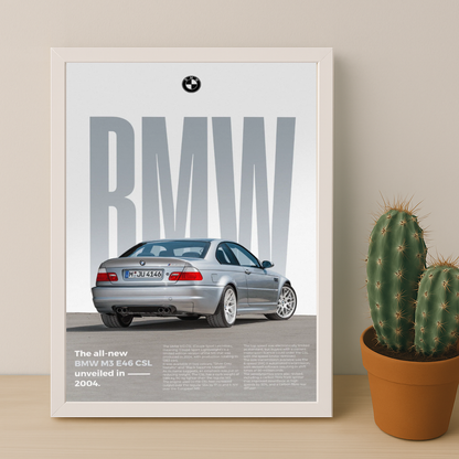 Poster Voitures - BMW M3 E46 CSL