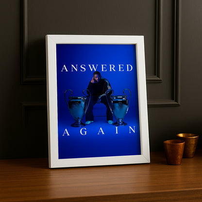 Cadre Photo Dembélé – "Answered Again" Fond Bleu Deux Trophées | PSG Back 2 Back TonCadre