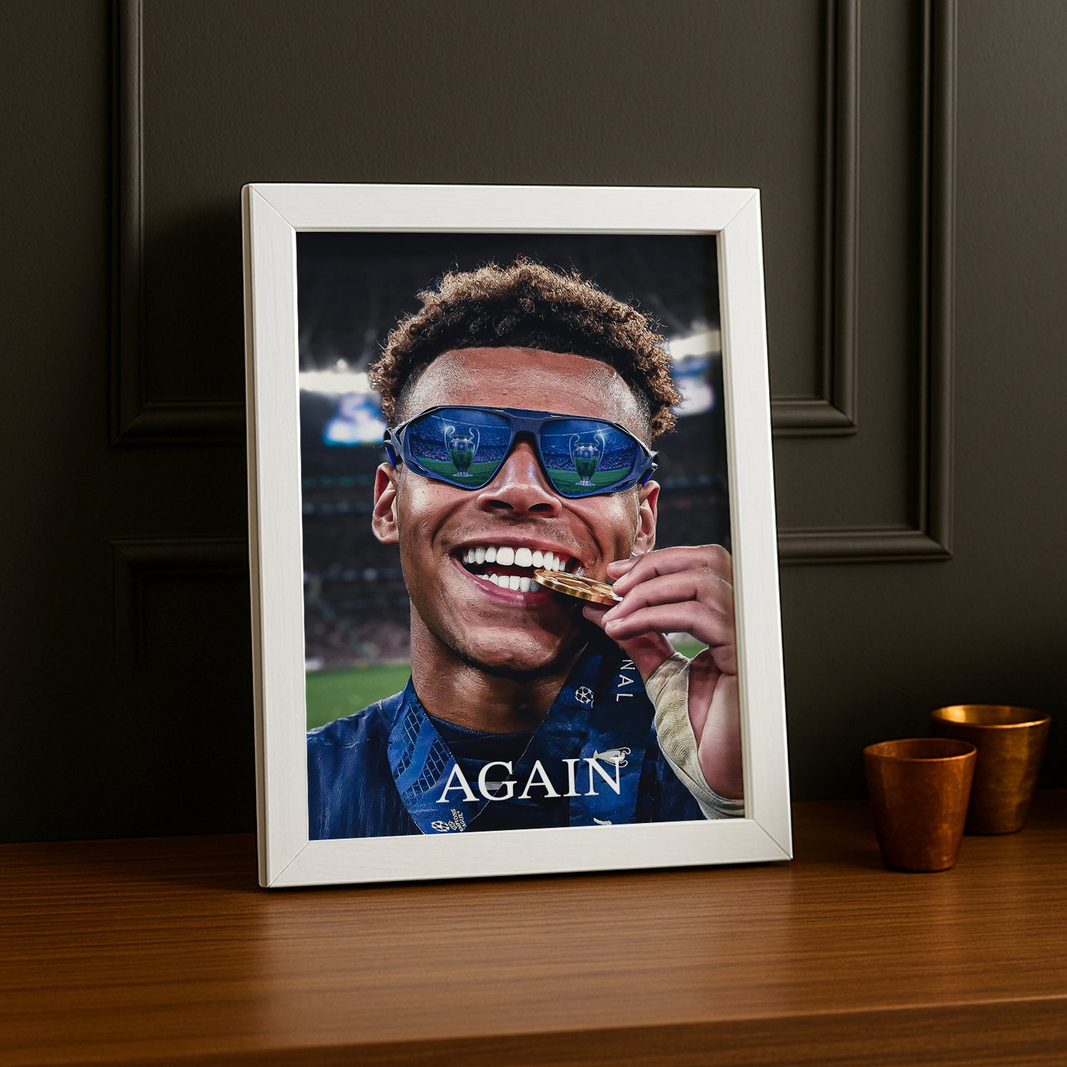 Cadre Photo Désiré Doué – "Again" Médaille Champions League 2026 | PSG TonCadre