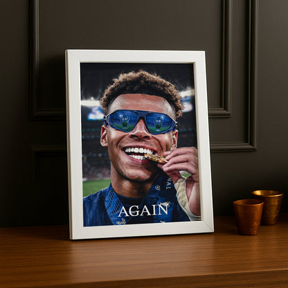 Cadre Photo Désiré Doué – "Again" Médaille Champions League 2026 | PSG TonCadre