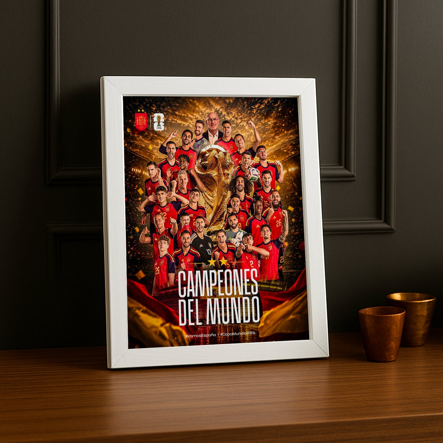 Cadre Photo Espagne Campeones del Mundo – Poster Équipe Complète TonCadre
