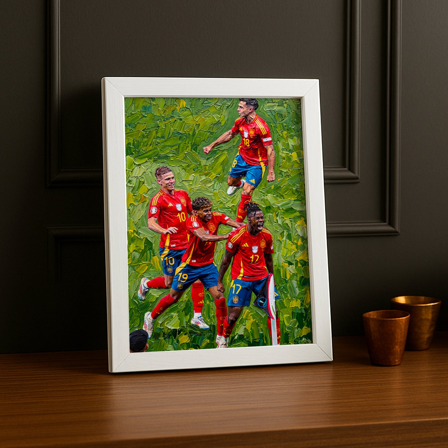 Cadre Photo Espagne Célébration – Yamal, Nico Williams, Dani Olmo TonCadre