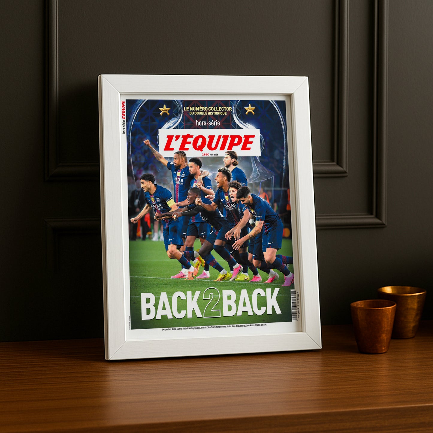 Cadre Photo Hors-Série L'Équipe – "Back 2 Back" PSG Doublé Historique Champions League TonCadre