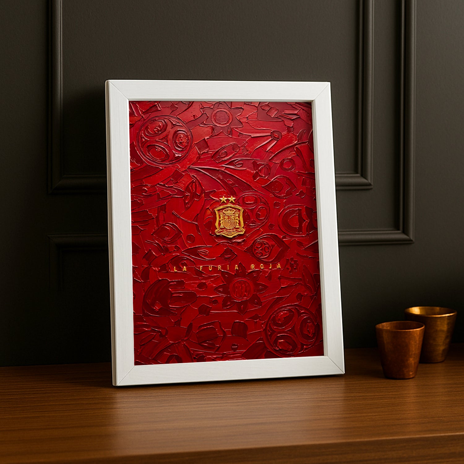 Cadre Photo La Furia Roja – Écusson Espagne 2 Étoiles Tableau TonCadre