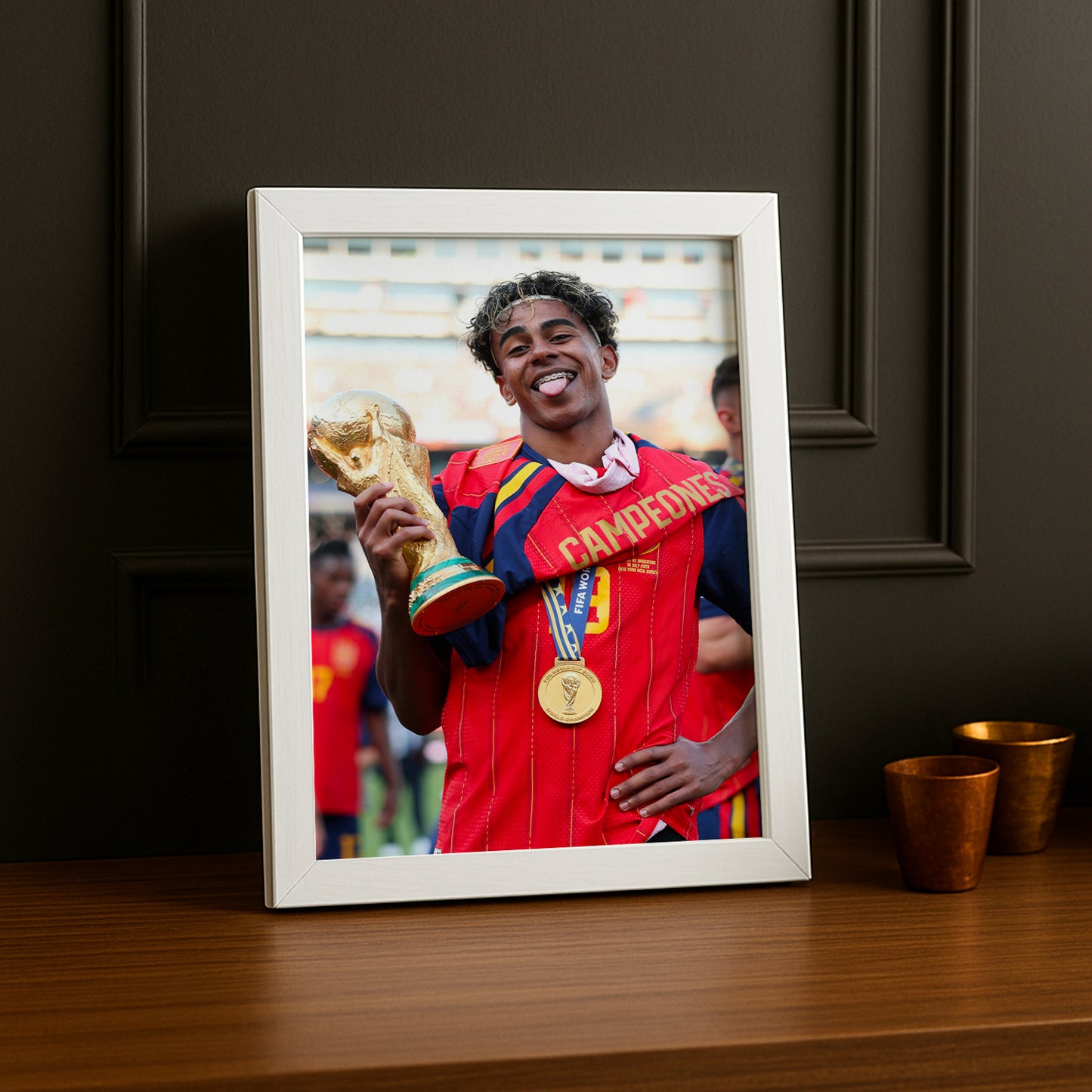 Cadre Photo Lamine Yamal Campeones – Trophée & Médaille Espagne TonCadre