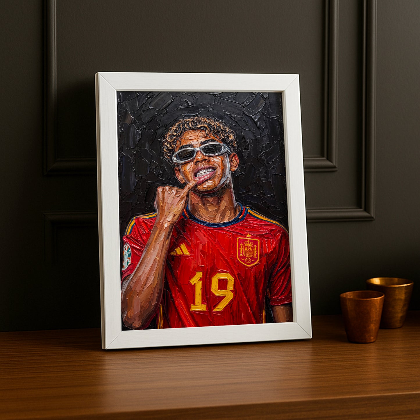 Cadre Photo Lamine Yamal Lunettes – Célébration Tableau Peinture TonCadre