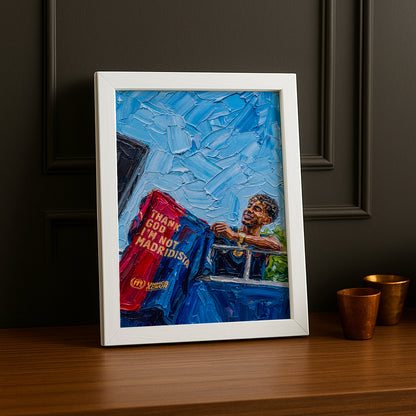 Cadre Photo Lamine Yamal – "Thank God I'm Not Madridista" | Art Peinture à l'Huile TonCadre