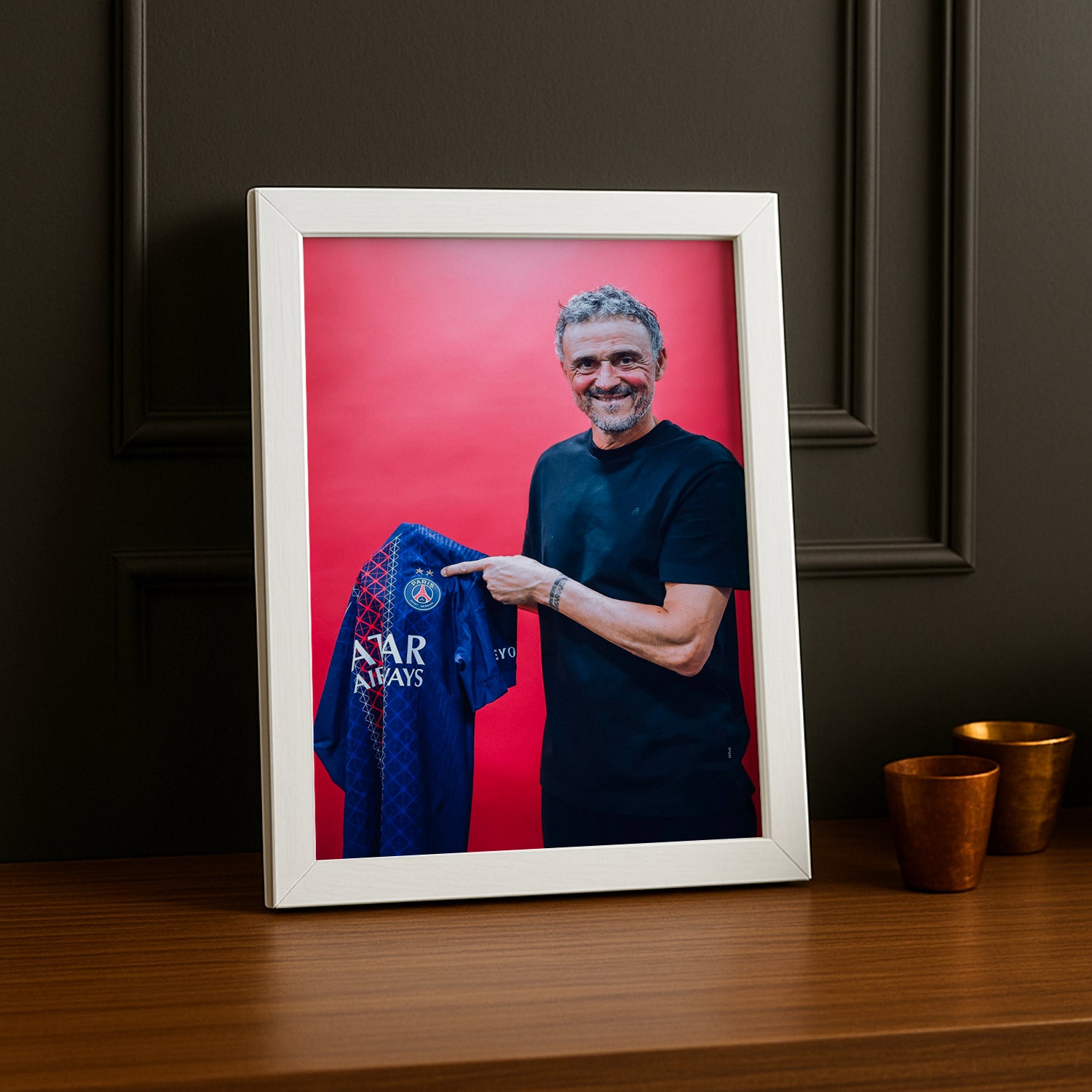 Cadre Photo Luis Enrique – Maillot PSG Champions League 2026 | Coach Champion TonCadre