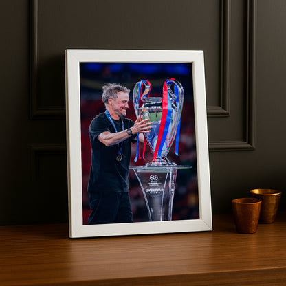 Cadre Photo Luis Enrique – Trophée Champions League 2026 | PSG TonCadre